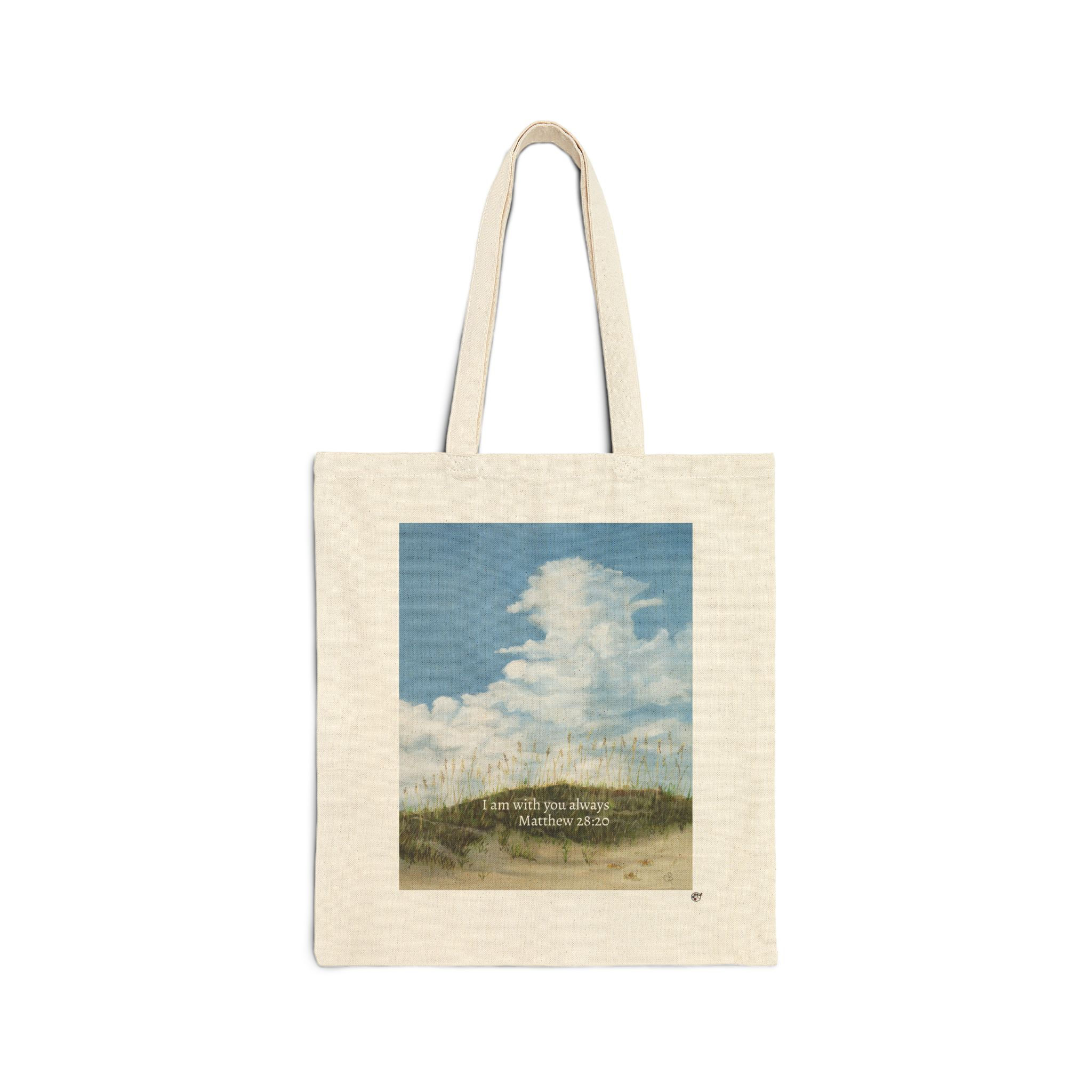 I Am With You Always Cotton Canvas Tote Bag