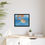 Thumbnail: Framed Swimming Underwater Sea Turtle In Ocean Canvas Original Oil Painting 