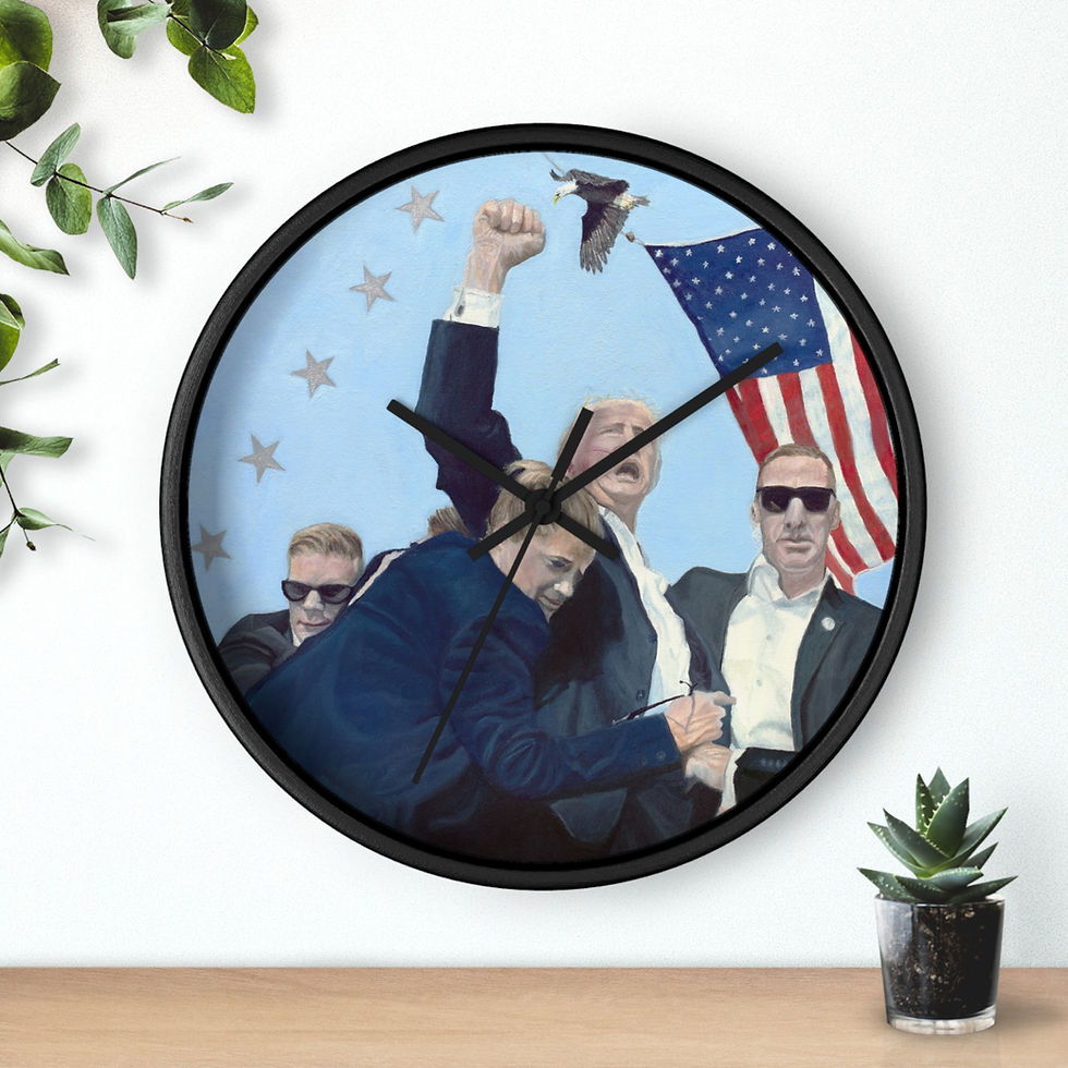 Thumbnail: President Trump Assassination Attempt Orig Painting Print Wall Clock