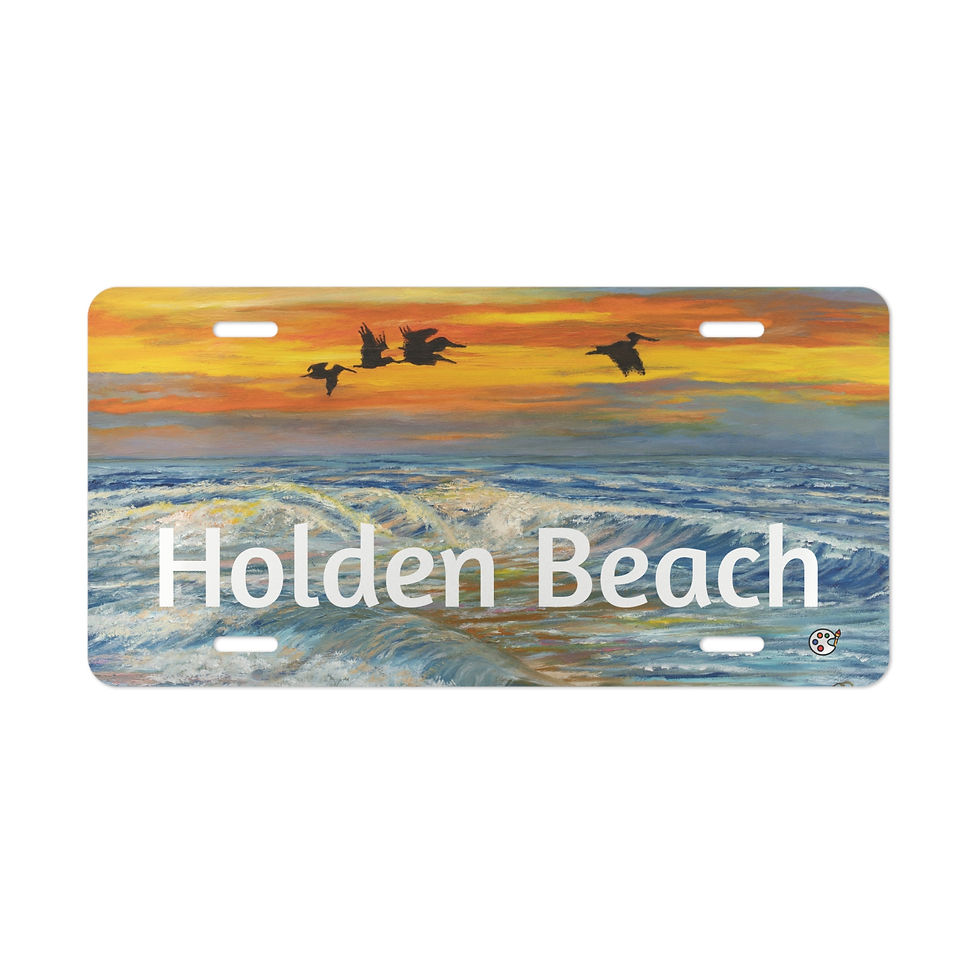 Thumbnail: Pelicans Over The Ocean Sunset Holden Beach Vanity Plate