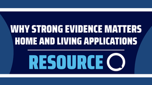 A comprehensive guide showing evidence requirements for NDIS Home and Living applications, including SIL support documentation, manual handling plans, sleep logs, and technical advisory team review process