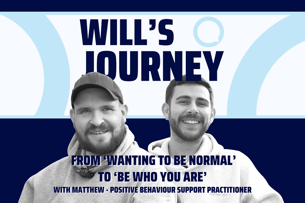 Article header for "Will's Journey: From 'Wanting to be normal' to 'Be who you are' - NDIS in Australia" featuring Will and his support practitioner Matthew, highlighting disability support services and self-advocacy in the NDIS community