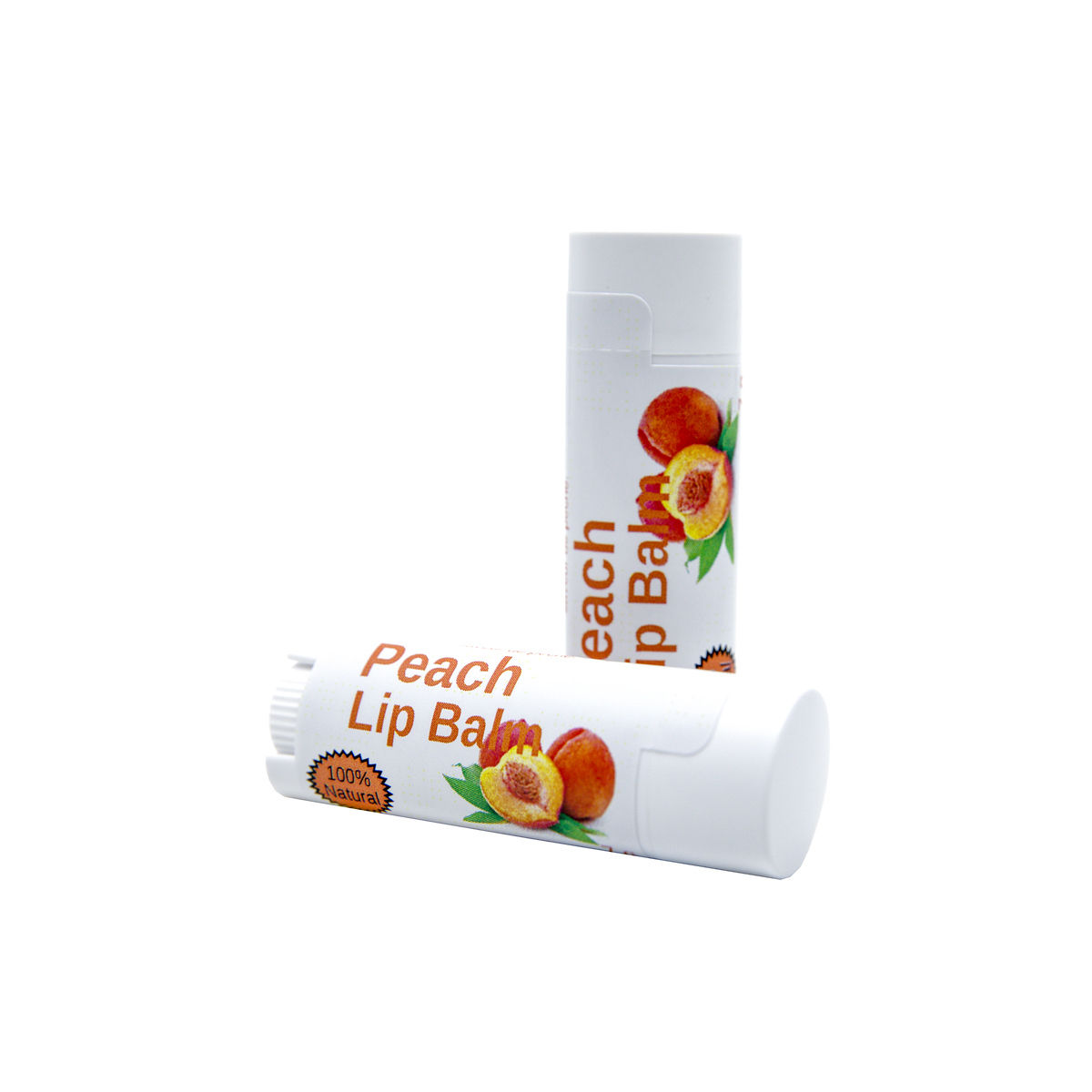 Peach Lip Balm - 100% Natural - 7 ml (0.2 fl oz) Roll-Up Tube