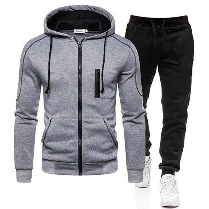 Thumbnail: Big Mens Long Sleeve 2 Piece Hoodie Set and Pants Set Many Colors Plus Size