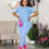 Thumbnail: Womens 2 Piece Pants Set Short Sleeve Shirt and Pants Many Colors Plus Size