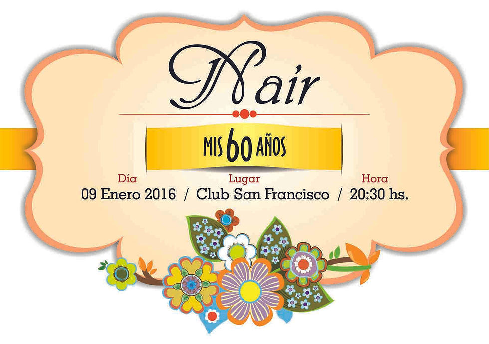 Tarjeta 60 Años Nair