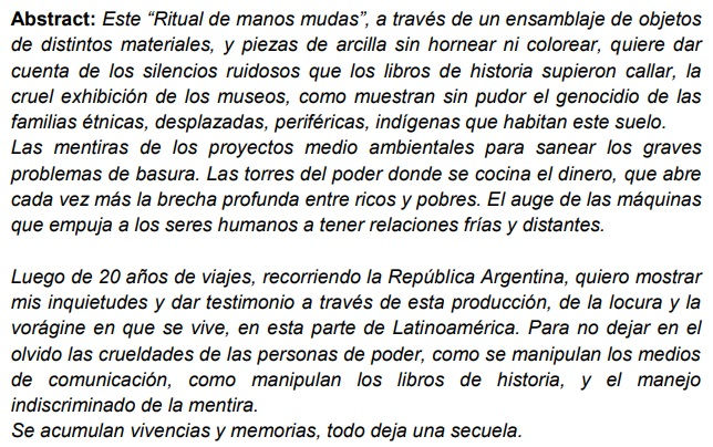 "Un ritual de manos mudas"
