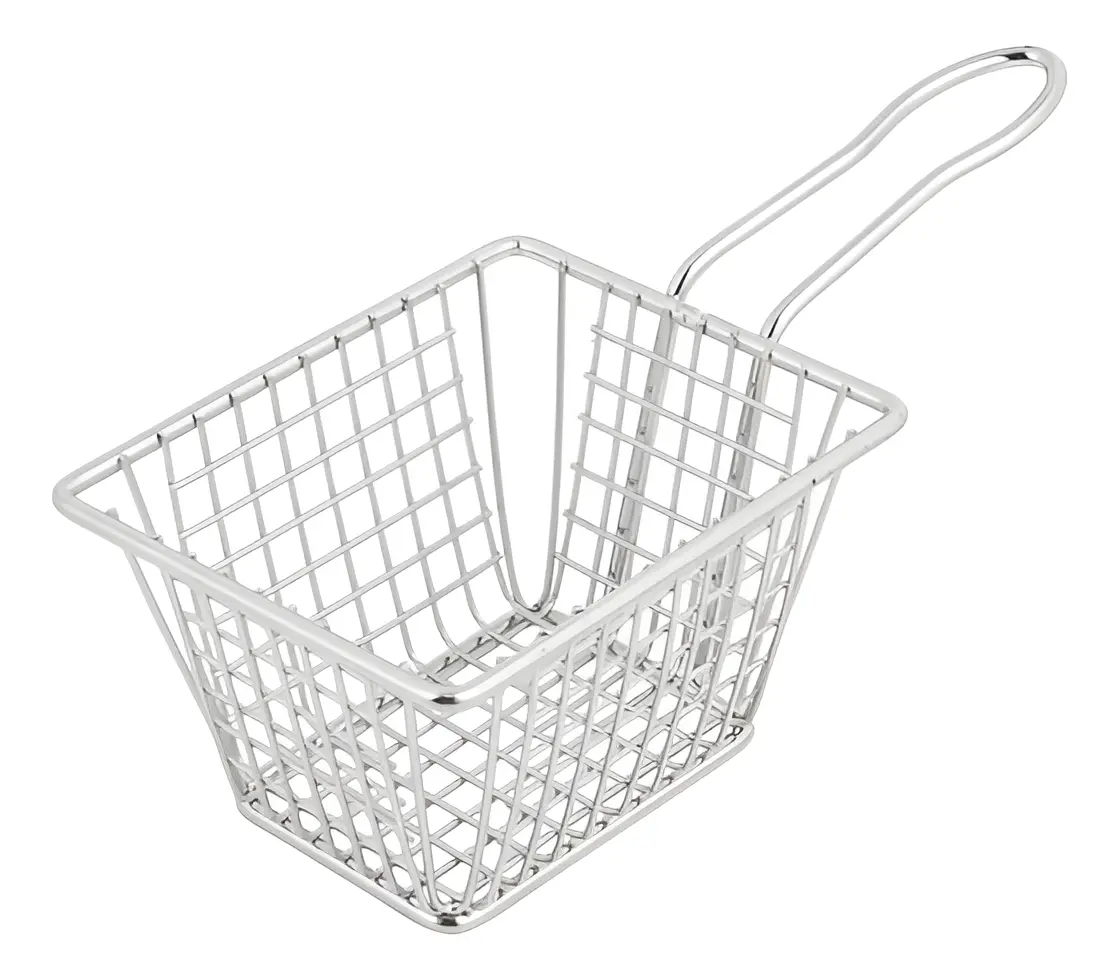 Cesta Mini Freír Rectangular De Acero Inoxidable De 13cm