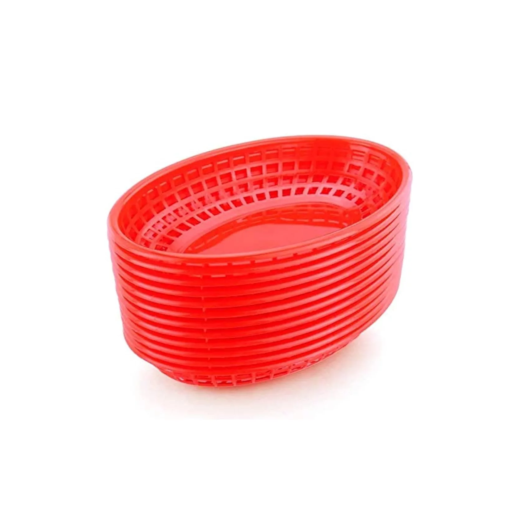 Canasta De Polietileno Roja (Paquete de 12)