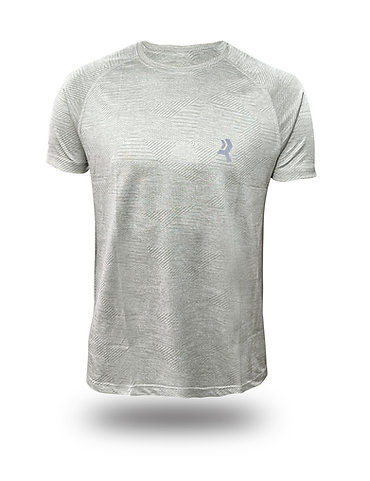 SEE RISE JACQUARD KNIT TSHIRT - RAGLAN SLEEVES (L. GREY)