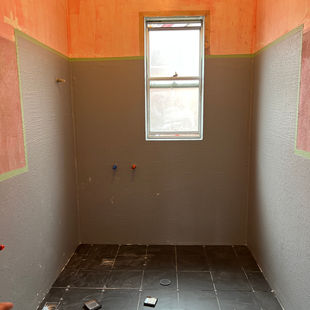Floor tiling completed_