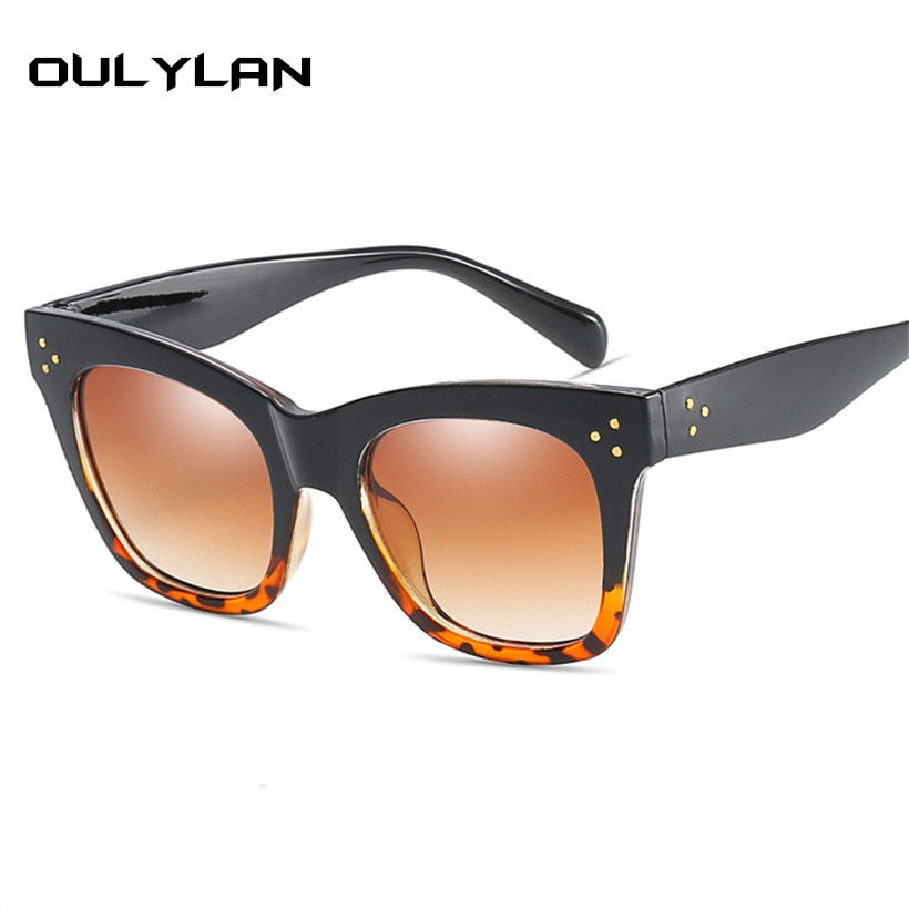 Thumbnail: Oulylan Classic Cat Eye Sunglasses Women Vintage Oversized Gradient Sun Glasses