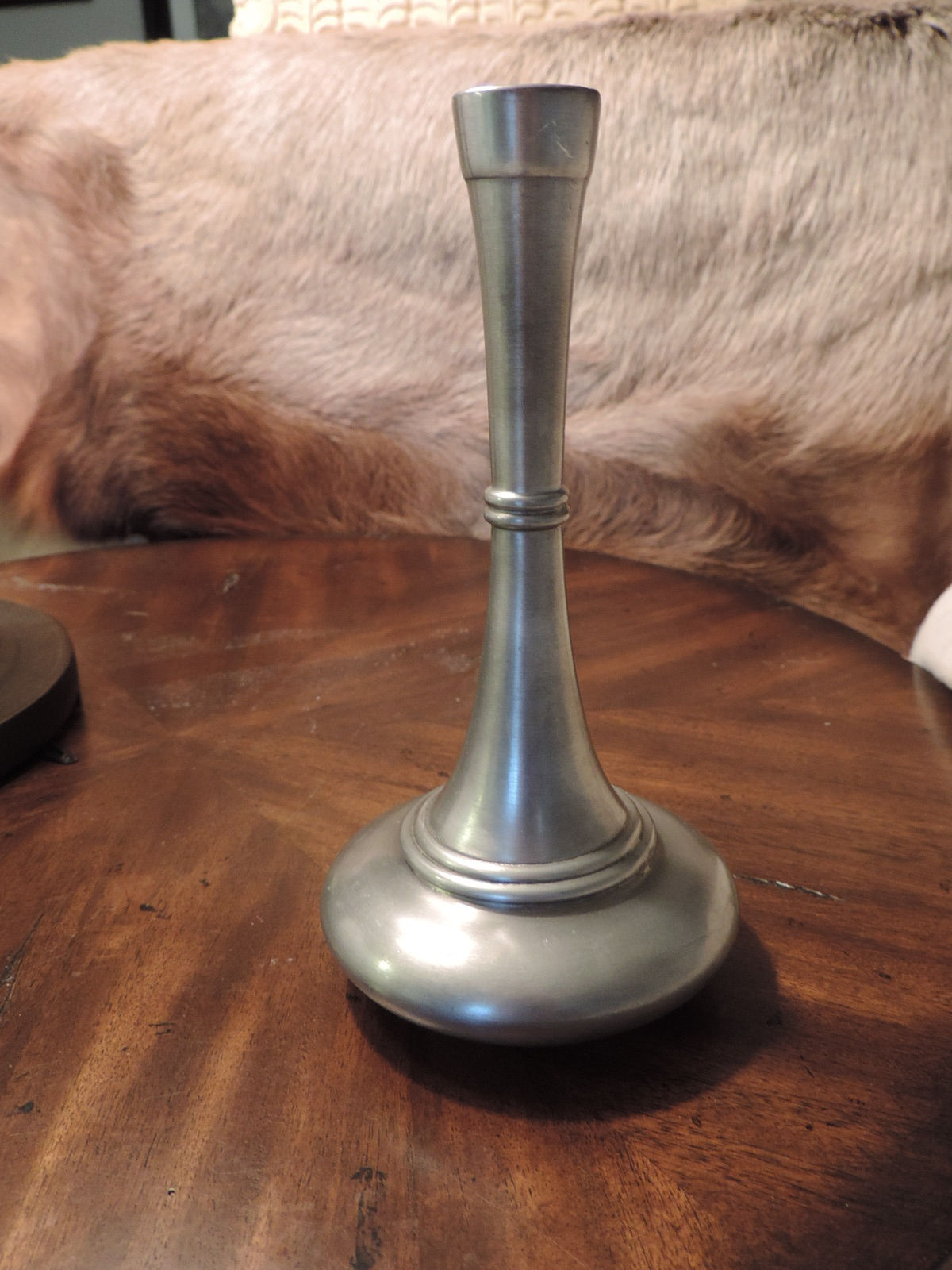 Antique Pewter Bud Vase Peltro 95%