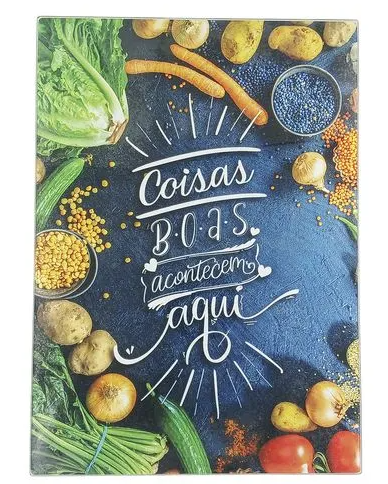 Tábua de Corte Vidro Temperado 38x28CM