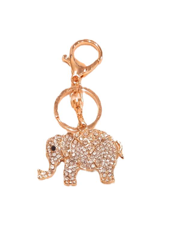 Chaveiro C/Mosquetão Elefante Strass