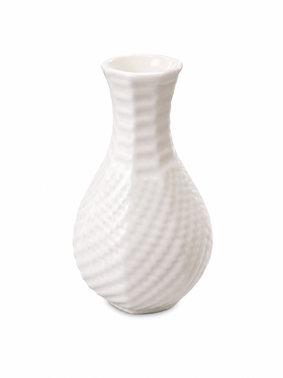 Vaso Solitário em Porcelana Oitavado