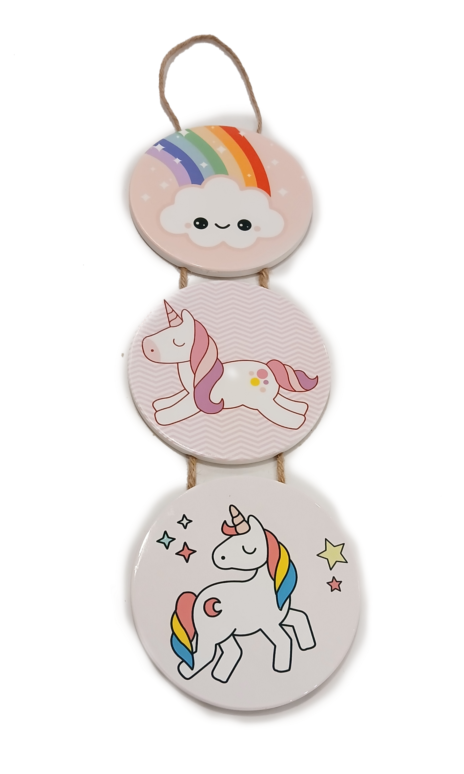 Enfeite de Porcelana Unicórnio/Sol C/3 PAREDE