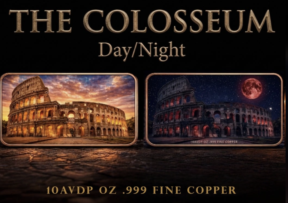 10 oz The Colosseum .999 Copper Bar