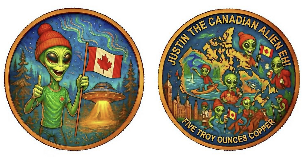 Thumbnail: 5oz Canadian Alien Chronicles – The First Arrival (Justin Edition)