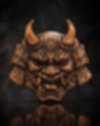 5oz Japanese Demon Mask w/ crystal eyes .999 Copper Medal in box