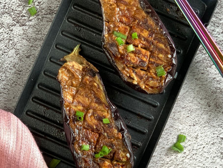 Grilled Eggplant with Peanut Sauce