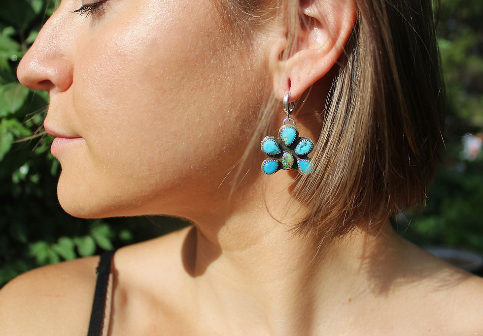 Thumbnail: Blue ridge/Opal Naja earrings 