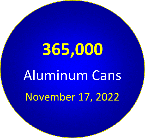 365,000 Aluminum Cans and Counting.....