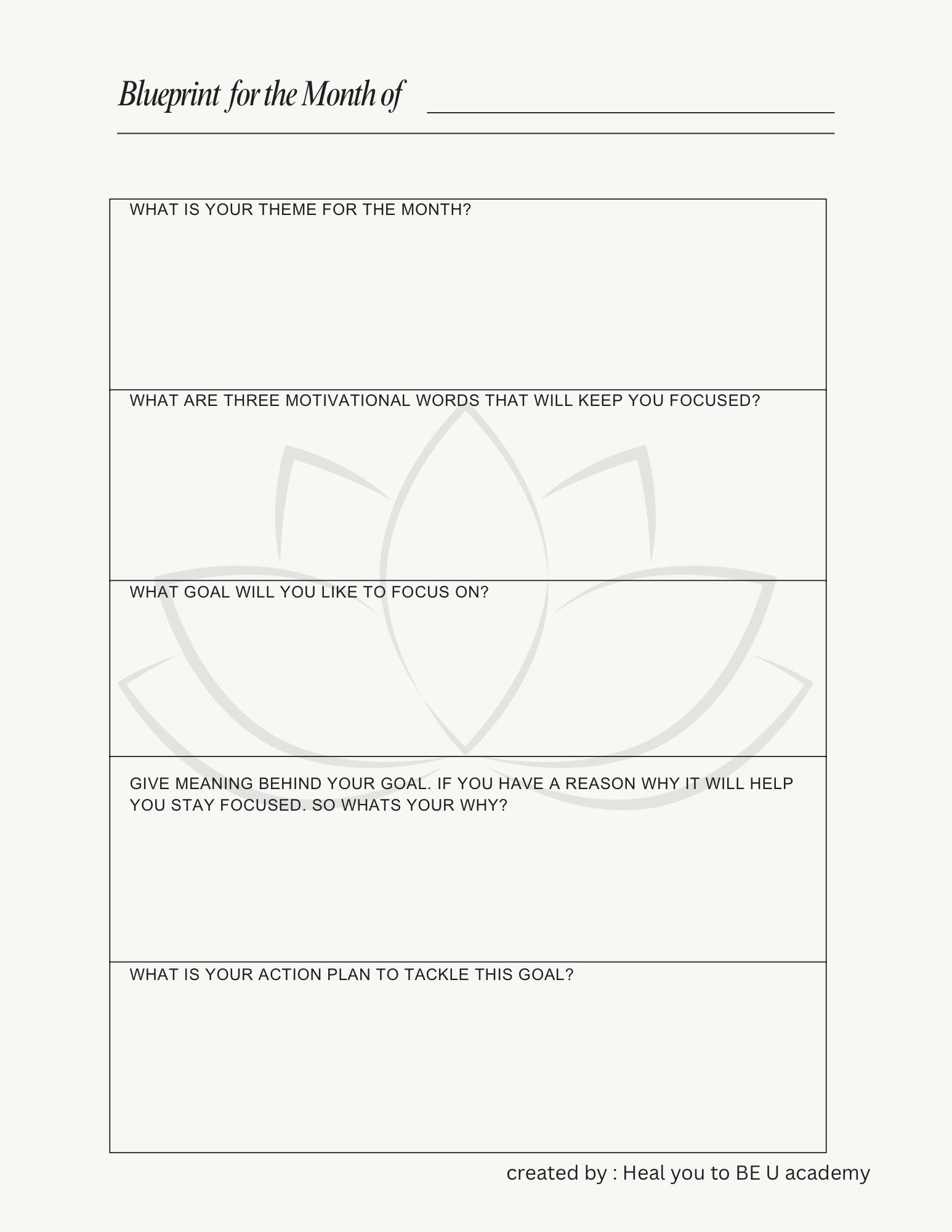 The Monthly planner