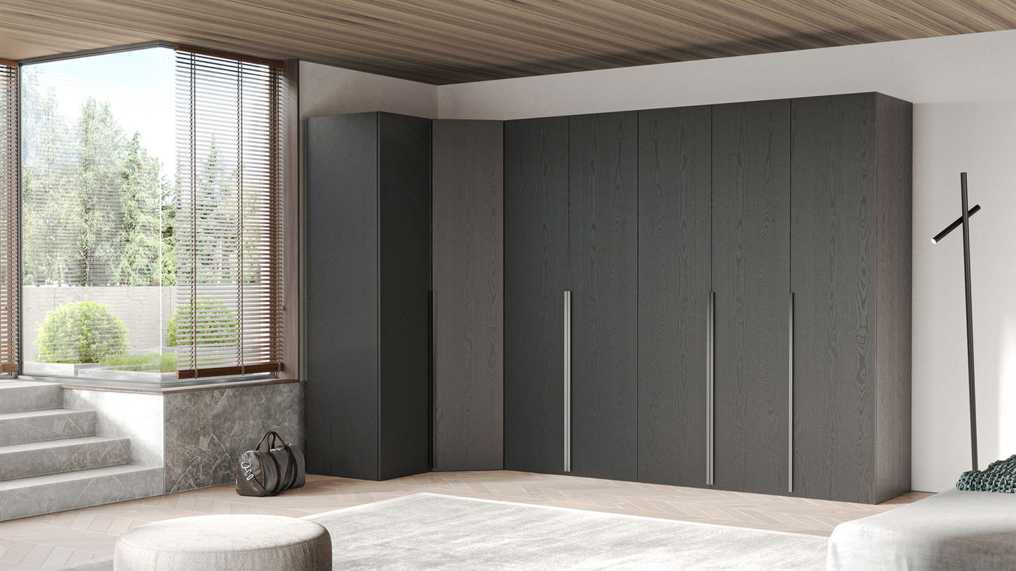 Iconic Linear Concepts marble flooring with premium glass cabinetry and luxury storage design, perfect for a sophisticated closet.