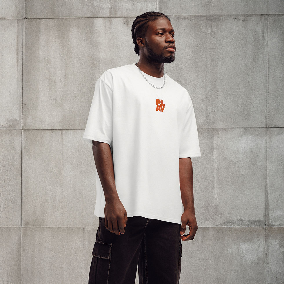 Thumbnail: PLAY Oversized Heavyweight White Embroidered T-Shirt 