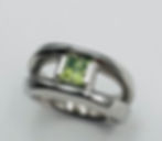 Green 1.00ct. princess cut diamond mens wedding ring