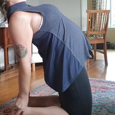 Gail Witte in yoga pose