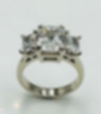 Radiant cut 3.00 ct.  three stone natural diamond ring