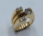 Three diamond custom ring in 14k yellow gold (1)