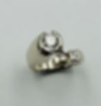 Diamond .90ct. semi bezel set ring with accent diamond in 14k white gold