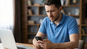 A man looking at his phone.