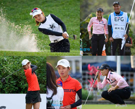 在第五屆「盈豐香港女子高爾夫球公開賽」展開首圈賽事 中國球員杜墨含 張維維分別領先榜首及次名位置