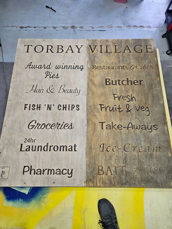 one side of sign Sanded, one sign still worn from weather damage