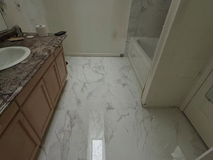 bathroom floor tiling done by Karks Contracting Inc  in Mississauga, Ontario