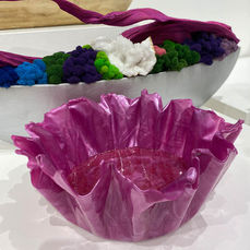 Fushia organically shaped resin vase