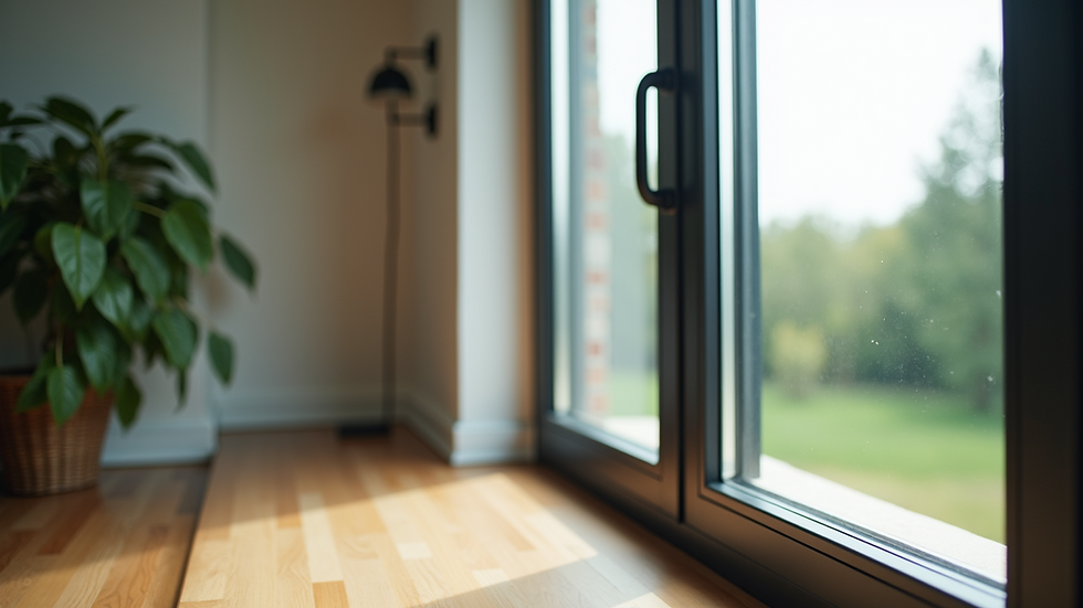 Close-up of energy-efficient windows showcasing modern design