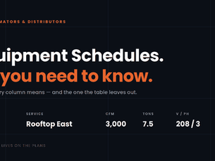 Equipment Schedules. All you need to know.