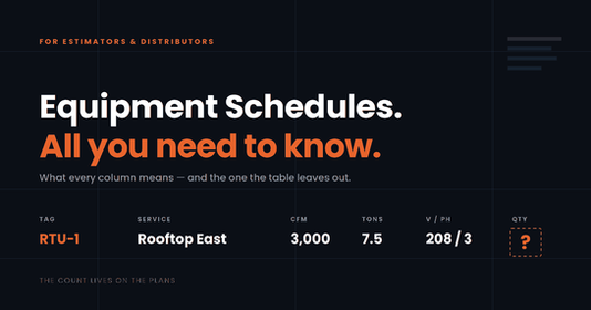 Equipment Schedules. All you need to know.