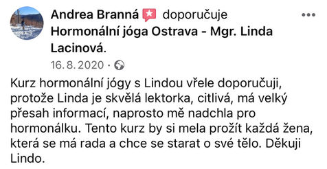 reference hormonální jóga pro ženy Ostrava