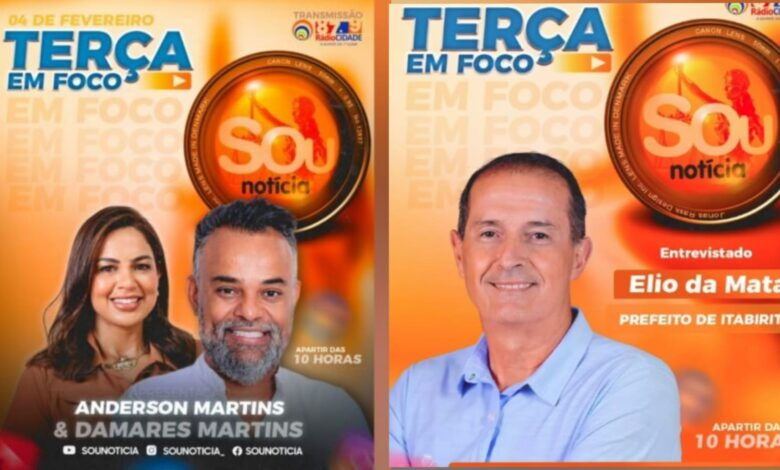 "Terça em Foco" estreia nesta terça-feira (04) no Sou Notícia e na Rádio Cidade FM com a presença do prefeito de Itabirito