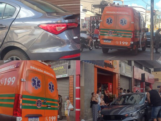 Colisão entre carro e moto deixa duas pessoas feridas em Itabirito