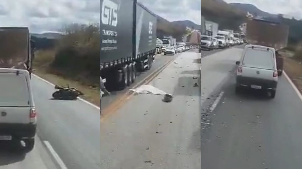 Motociclista falece em grave colisão com caminhão na BR-040, em Itabirito