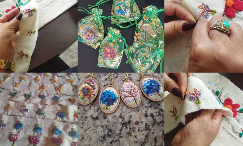 Artesãs do curso Bordado Livre transformaram a criatividade em lembrança cultural em Itabirito