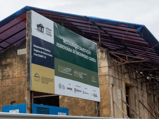 Progresso nas obras de restauração da Estação Ferroviária de Engenheiro Corrêa avança