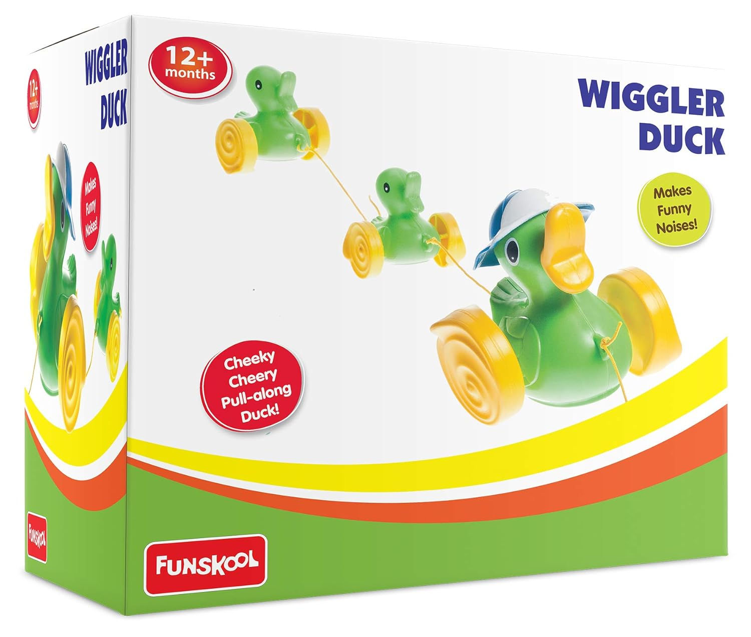 Funskool Giggles, Wiggler Duck , Pull along toy, Encourages walking,Funny walkin